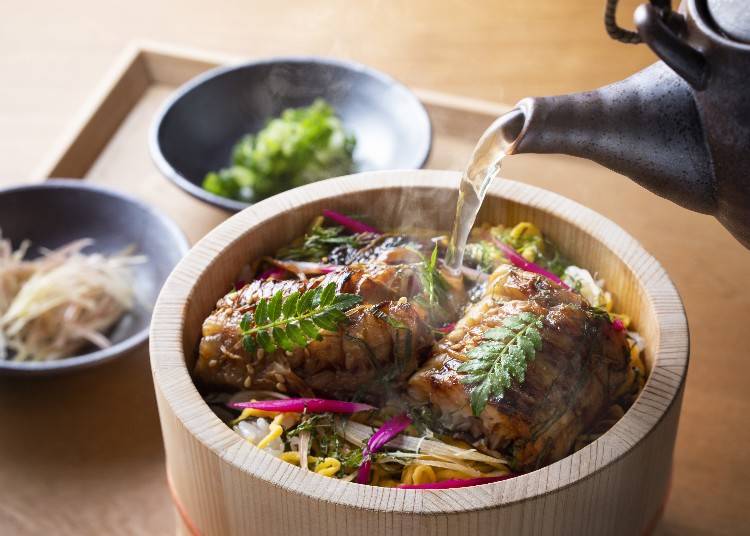 ▲朝食のメイン料理、ホッケのひつまぶし