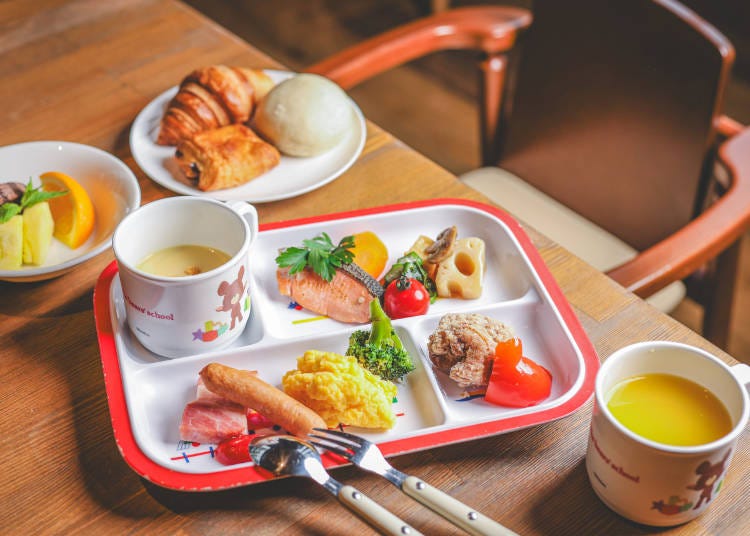 ▲子ども用プレートやカップもあり、お子さんでも食べやすい料理も数多くあります