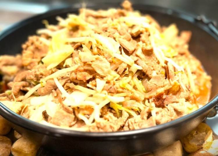 ▲豚肉を使用したジンギスカン